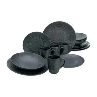 CreaTable Lava Stone Kombiservice 16-tlg. schwarz