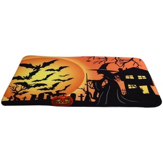 Teppich Fußmatte, Halloween Haustür, Dekorationen für Indoor-Outdoor, GelldG gelb|schwarz