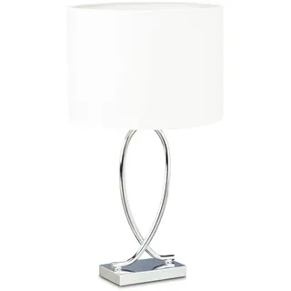 Relaxdays Nachttischlampe Silber