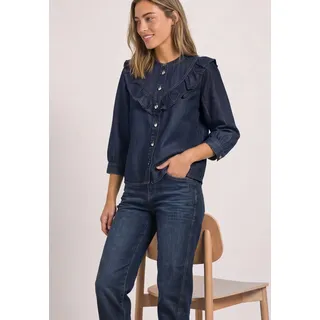 STREET ONE Bluse mit Rüschen blau 34