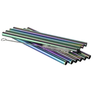 APS Trinkhalme 11 St. 15 cm Grün/Regenbogen