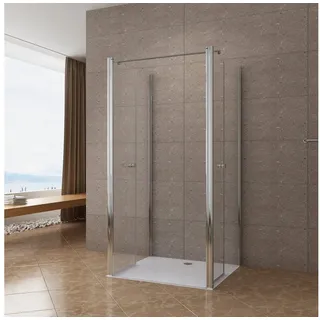 AQUABATOS Eckdusche Duschkabine Eckeinstieg U Kabine Eckdusche Pendeltür Schwingtür, BxT: 80x80 cm, 6 mm Einscheibensicherheitsglas mit Nanobeschichtung, barrierefrei einbaubar,Hebe-Senk-Mechanismus,Sicherheitsglas 80 cm x 197 cm x 80 cm