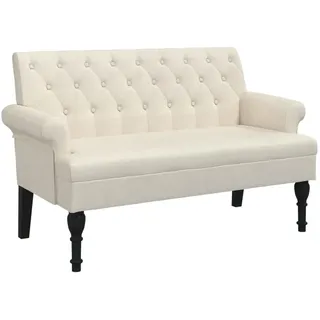 vidaXL Sitzbank mit Rückenlehne Beige 120 x 62 x 75,5 cm