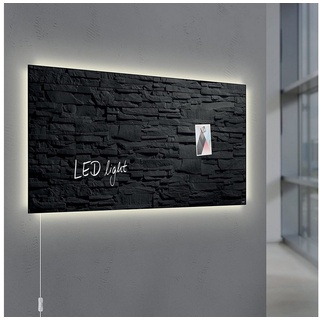 Sigel Magnettafel, Sigel Glas Magnetboard LED Beleuchtung Schiefer Stone Magnet Tafel schwarz