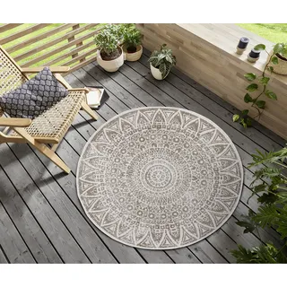 freundin Home Collection Lilja Wendeteppich Ø 100 cm Braun/Weiß