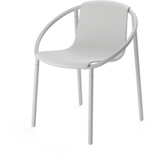 Umbra Ringo Stuhl, Moderner Esszimmerstuhl für den Innen-und Außenbereich, Legierter Stahl, Grau, Einheitsgrösse
