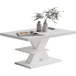 CASARIA Couchtisch Detroit Weiß Eiche 90 x 60 x 45 cm