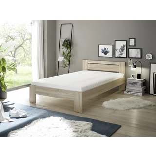 Futonbett SCHLAFKONTOR "Cannes" Betten Gr. LF 120 x 200 cm, Liegefläche B/L: 120 cm x 200 cm Höhe: 71 cm, kein Härtegrad, ohne Matratze, braun (eiche sonoma) Futonbetten