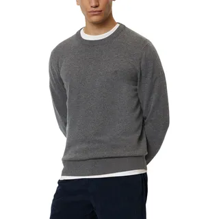 Marc O'Polo Herren Strickpullover mit Rundhalsausschnitt Langarm, Grau (Graphite Grey Melange), 3XL - 3XL