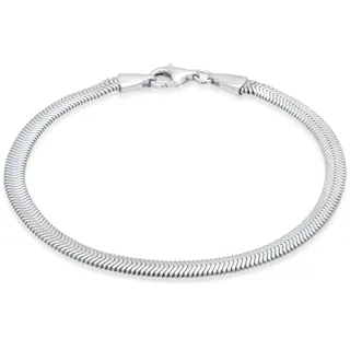 KUZZOI Flach Elegant Schlangenkette Fischgräte Silber 925 Herrenarmband 23 cm