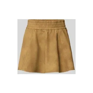 Mini-Lederrock mit elastischem Bund Modell 'Zofi', Camel, 34