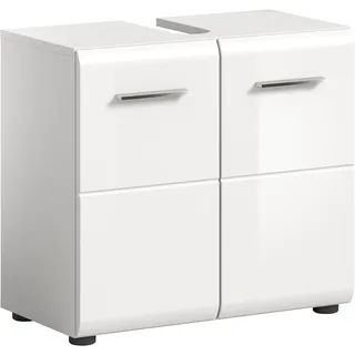 xonox.home Waschbeckenunterschrank Ice 60 x 54 x 30 cm Weiß Hochglanz