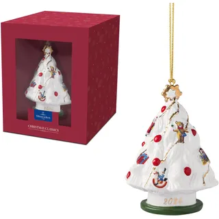 Villeroy & Boch – Christmas Classics Ornamente Weihnachten "Weihnachtsbaum" Bunt, Weihnachtsdeko, Weihnachtsdekorationen, Figur, Baumschmuck, Anhänger, Premium Porcelain, Metall, Kunststoff