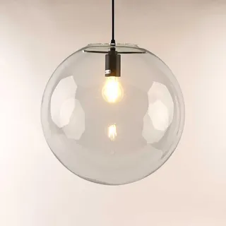 s.luce Orb 1-flg. Ø 40 cm rund schwarz/klar Glas