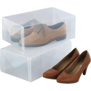 WENKO Allzweckkorb, Aufbewahrungsbox für Schuhe, 2er Set, transparente Aufbewahrung