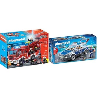 PLAYMOBIL 9464 Spielzeug-Feuerwehr-Rüstfahrzeug & 6873 - Polizei-Einsatzwagen