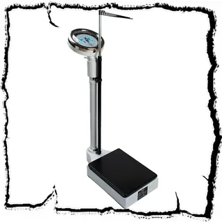 MANY Mechanische Säulenwaage, Arztwaage Mit Messstab, 120/160 Kg Gesundheitsmedizinische Waage, Analoge Körperwaage Mit Höhe Meßstange (70-190cm)