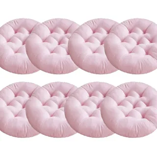 Mozzeilee Rundes Stuhlkissen, für drinnen und draußen, weiches Sitzkissen für Esszimmerstühle, 40 x 40 cm, Sessel, Garten, Rattan, Sofa, Stuhlmatte für Schlafzimmer, Boden, Camping (Rosa, 8 Stück)