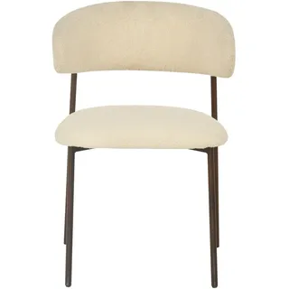 Livetastic Stuhl, Weiß, Holz, Metall, Textil, Pappel, Sperrholz, Rundrohr, 55x78x58 cm, Esszimmer, Stühle, Esszimmerstühle