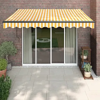 vidaXL Markise Einziehbar 400 cm gelb/weiß