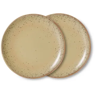 HKLiving - 70's Teller, Ø 22 cm, grit (2er-Set)