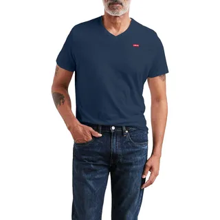 Levi's Herren Original Housemark V-Neck T-Shirt, Dress Blues, S