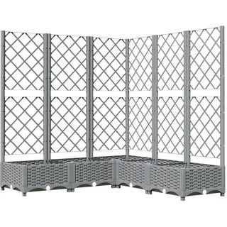 vidaXL Pflanzkübel mit Rankgitter Hellgrau 120x120x121,5 cm PP