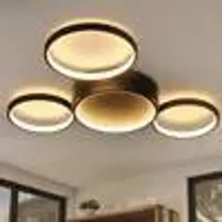 ZMH LED Deckenleuchte Weiß Warmweiß Wohnzimmer Modern Ring Design 4 Flammig 29W für Schlafzimmer Büro Kinderzimmer Esszimmer
