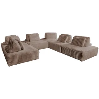 KAWOLA Modulsofa WIOLO SOFT 6 Module 6-Sitzer Cord Schwarz