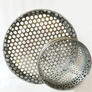 Lebensmittelfilter, rundes Lochsieb, 304 Edelstahl, 0,5–50 mm, für Küche, Lebensmittel, Bohnen, Sieb, Obst, Heidelbeere, Sieb (Lochdurchmesser 10 mm, 30 cm Durchmesser)