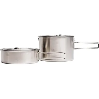 Solo Stove 2-teiliges Camping Topf-Set: 1,5 L + 3 L | Inkl. Tragetasche, Leichtes Backpacking-Kochgeschirr aus Edelstahl, Markierungen für oz und ml, Deckel und Ausklappbare Griffe
