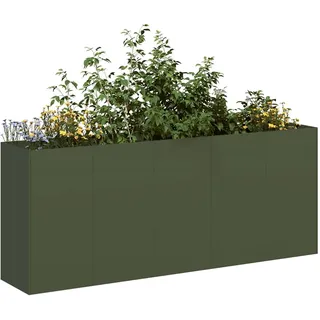 vidaXL Pflanzkübel 200 x 40 x 80 cm Olivgrün