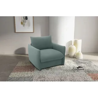 DOMO collection Sessel 700023 Polyester 105 x 95 x 100 cm Blau mit Schlaffunktion