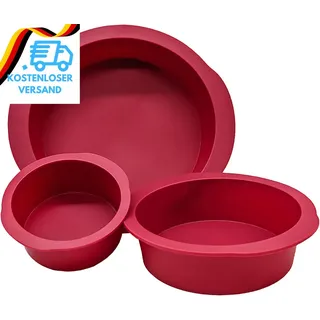 3 Stück Silikon Backform Rund Brot 20cm Antihaft Kuchenform Backen Küche