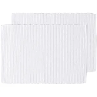 Homescapes Tischset, weiß im 2er-Set 33/50 cm, 100% Baumwolle