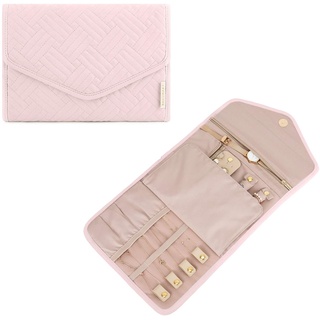 bagsmart Schmuck Organizer Tasche für Reise Schmuckaufbewahrung Reisezubehör für Ringe, Ohrringe, Halsketten, Uhren (Groß Rosa)