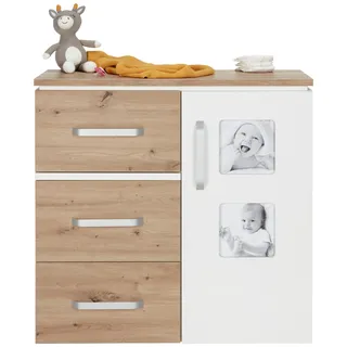 Wickelkommode in Artisan Eiche/Weiß