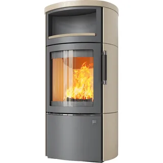 Kaminofen Hark 44-5.1 GT ECOplus 8 kW - Ofenkacheln: creme - Korpus: titan
