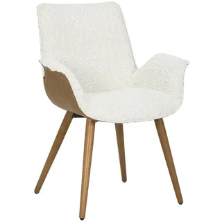 MASSIVMOEBEL24.DE Polsterstuhl Buche Polyester beige/braun