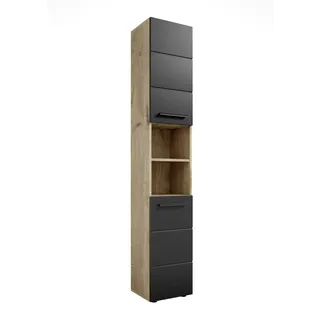 Stella Trading Mid.you Hochschrank 34 x 190 cm Schwarz Holzwerkstoff