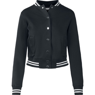 Urban Classics - Rockabilly Collegejacke - Ladies College Sweat Jacket - XS bis 5XL - für Damen - Größe 4XL - schwarz/weiß - 4XL