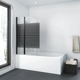 Aurlane Badewannenaufsatz Black Lines 2 100 x 140 cm Matt Schwarz