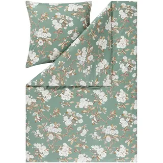 ESTELLA Mako Interlock Jersey Bettwäsche Frida Salbei 1 Bettbezug 135 x 200 cm + 1 Kissenbezug 80 x 80 cm