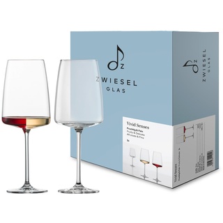 Zwiesel Glas Weinglas fruchtig & fein Vivid Senses (2-er Set), filigrane Weingläser, spülmaschinenfeste Tritan-Kristallgläser, Made in Germany (Art.-Nr. 122427)