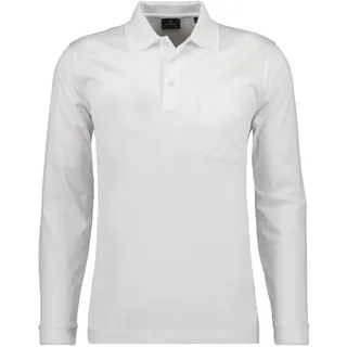 RAGMAN Poloshirt Soft Knit Polo Knopf Langarm weiß M