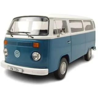 KK Scale Modellauto VW T2 b Bus 1972 blau weiß, Maßstab 1:18 blau