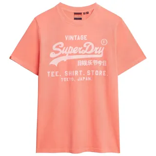 Superdry Herren T-Shirt - VI Neon Relaxed Tee , Logo, Rundhals, einfarbig Orange M