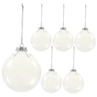 OFFSCH Hohle Weihnachtskugeln 6 Stück Befüllbar Dekorativ Für Baumdekoration Weihnachtsbaumschmuck