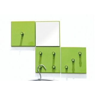 HAKU Garderobe HAKU Möbel Wandgarderobe 4-er Set (BHT 15x15x6 cm) BHT 15x15x6 cm grün