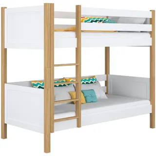 N-Wood Etagenbett, Eiche Artisan, Weiß, Holz, Echtholz,Eiche, Kiefer, 120x180 cm, FSC 100%, EN 71, Handmade in Europe, Handmade Quality, Hergestellt in Europa, Real Wood, Kinder- & Jugendzimmer, Kindermöbel, Kinderbetten, Etagenbetten